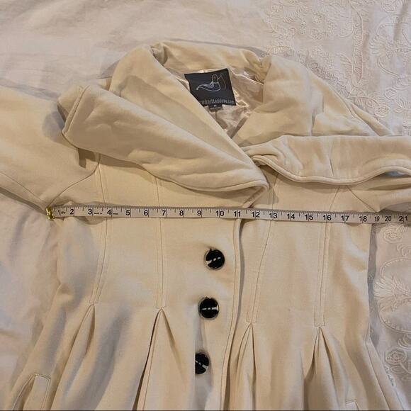 Knitted Dove Wide Collar Shacket sz M - Picture 6 of 13